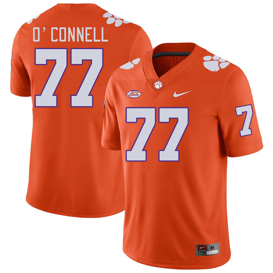 Men #77 Ronan O'Connell Clemson Tigers College Football Jerseys Stitched-Orange